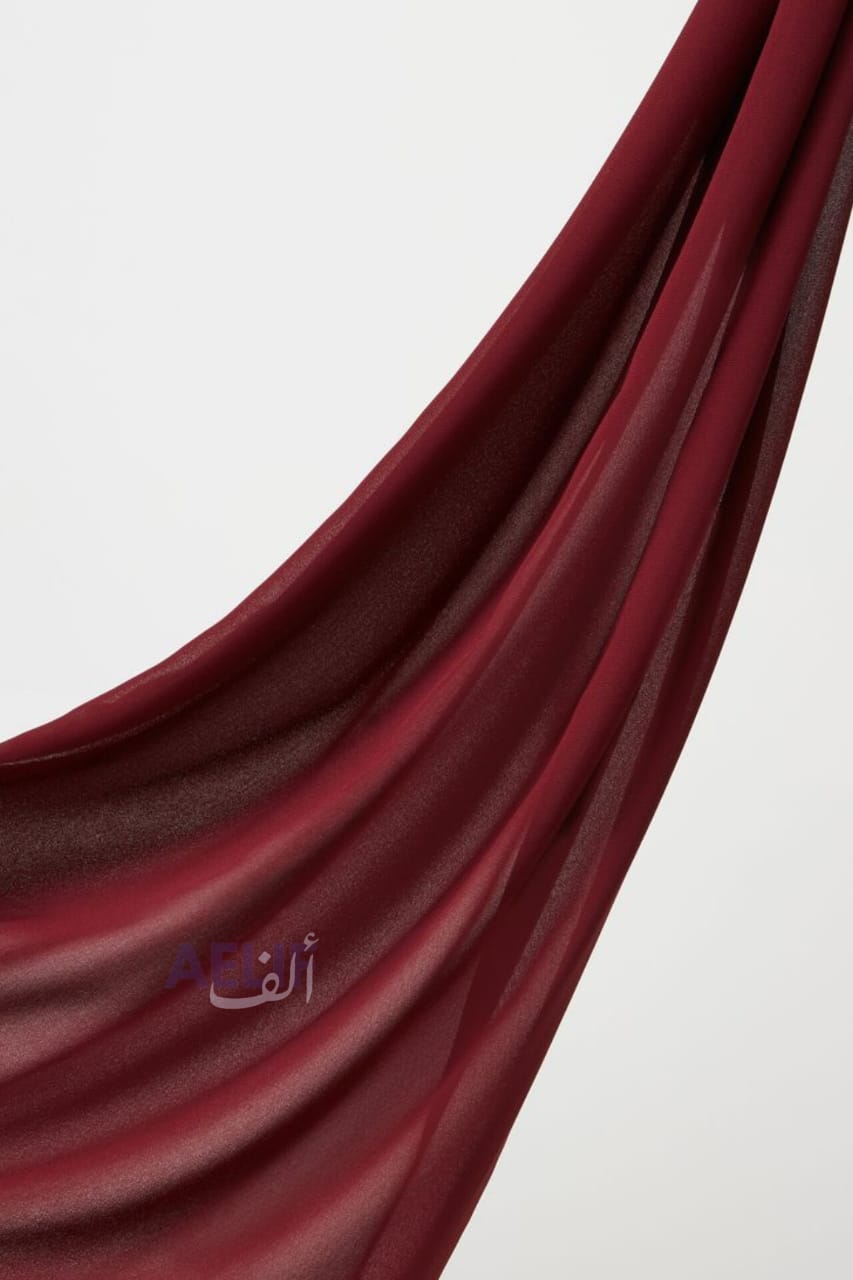 Chiffon Georgette Hijab - Deep Maroon